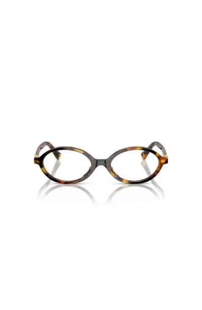 Miu Miu Oval Sunglasses In Brown