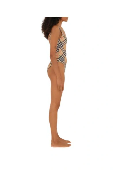 Burberry Women Check Swimsuit In Multi
