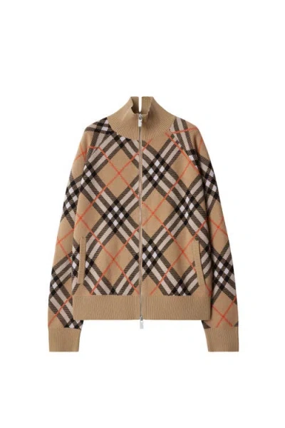 Burberry Linden Check Wool Blend Harrington Jacket In Linden Ip Check