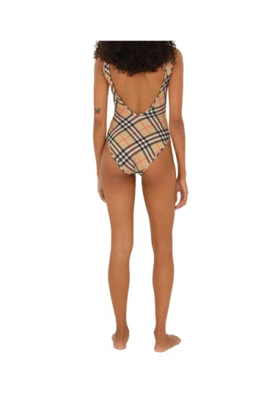 Burberry Women Check Swimsuit In Multi