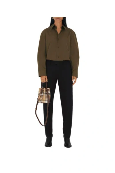 Burberry Mini Check Bucket Bag With Drawstring