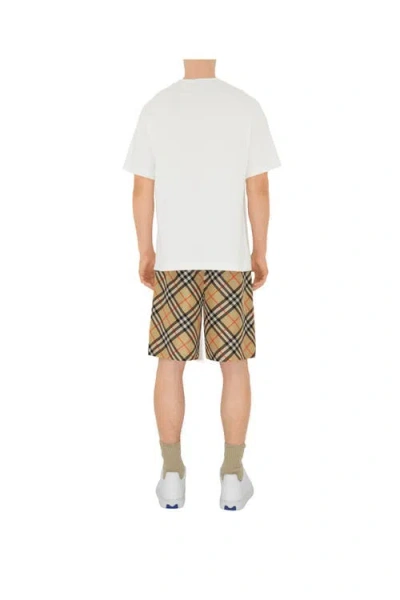 Burberry Beige Check Swim Shorts In Alabaster Pink