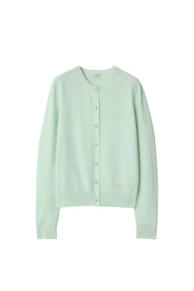 Burberry Cashmere Blend Cardigan In Green