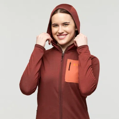Cotopaxi Otero Fleece Full-zip Hooded Jacket In Burgundy