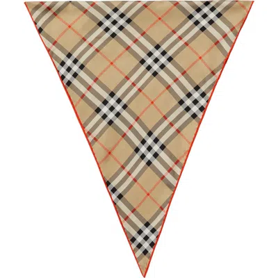 Burberry Checked Pleated Silk Chiffon Scarf In Neutral