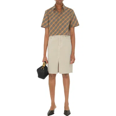 Burberry Vintage Check Cropped Shirt In Multi