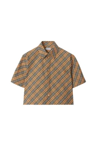 Burberry Vintage Check Cropped Shirt In Multi