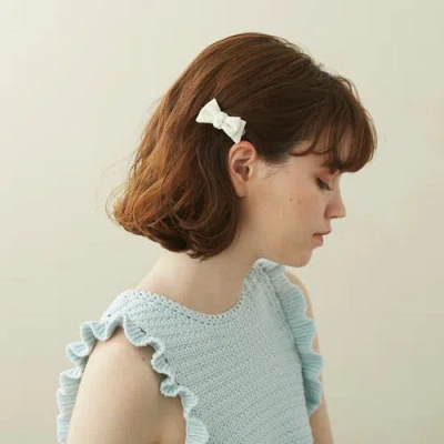 Alexandre De Paris Bow Silk Side Barette In Blue