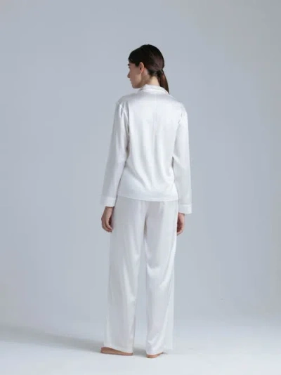 Alas Silk Long Sleeve Shirt In White