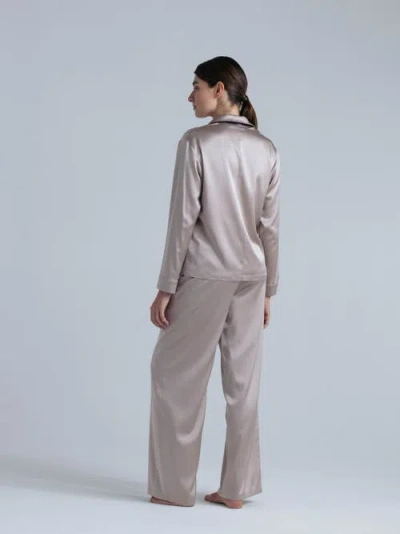 Alas Silk Long Sleeve Shirt In Gray