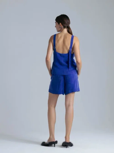 Alas Cupro Top In Blue