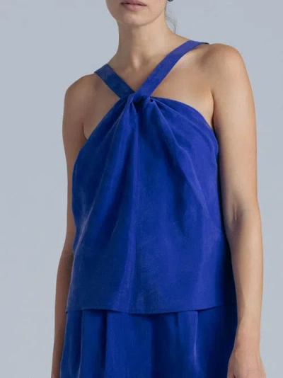 Alas Cupro Top In Blue