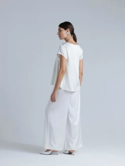 Alas Silk Short Sleeve Shirt In White