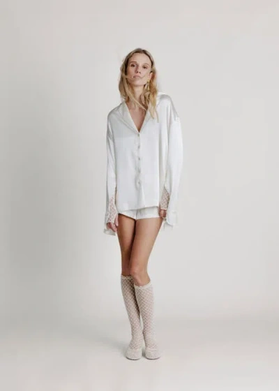 Alas Lace Knee High Socks In White