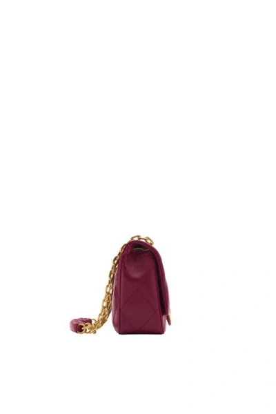 Burberry Small Calfskin Strand Shoulder Bag In Red