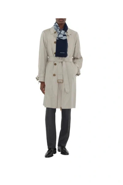 Burberry Wide Ekd Wool Scarf In Black