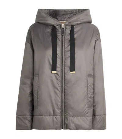 Max Mara The Cube Hooded Puffer Jacket In Gray