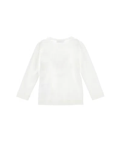 Monnalisa Kids' T-shirt St.teddy Jersey Jersey Cotone Stretch In White