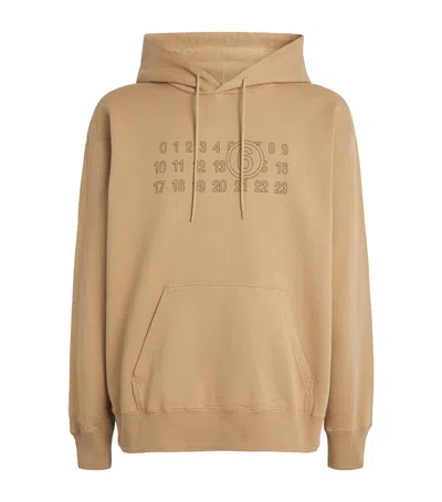 Mm6 Maison Margiela Mm6 By Maison Margiela Relaxed-fit Cotton Hoodie With Unique Graphic Print In Brown