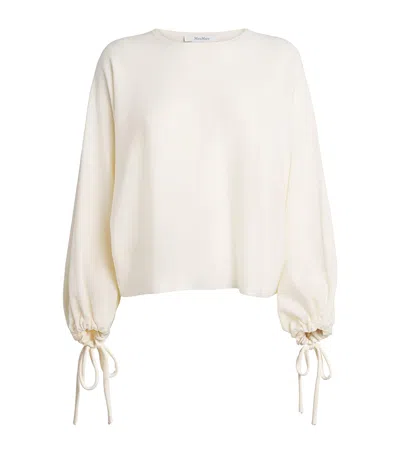 Max Mara Frais Virgin Wool Sweater In White