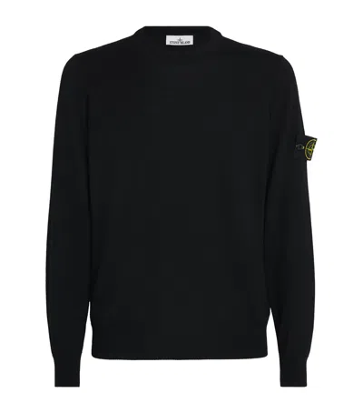 Stone Island Cotton Sweatshirt With Removable Logo Patch In Black