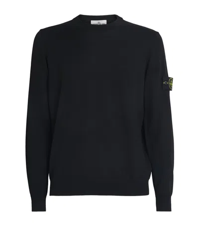 Stone Island Cotton Sweatshirt With Removable Logo Patch In Black
