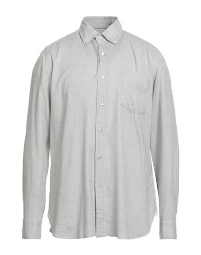 Luigi Borrelli Napoli Man Shirt Light Grey Size 17 Cotton In Gray