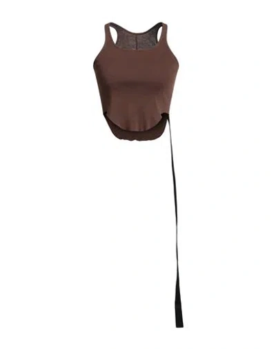 Rick Owens Drkshdw Drkshdw By Rick Owens Woman Top Chocolate Brown Size M Cotton