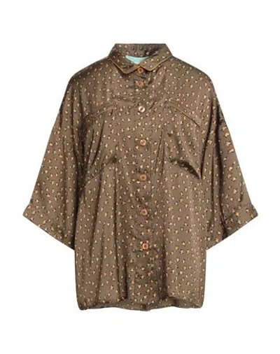 Heimstone Woman Shirt Military Green Size 2 Recycled Polyester, Polyester In Green