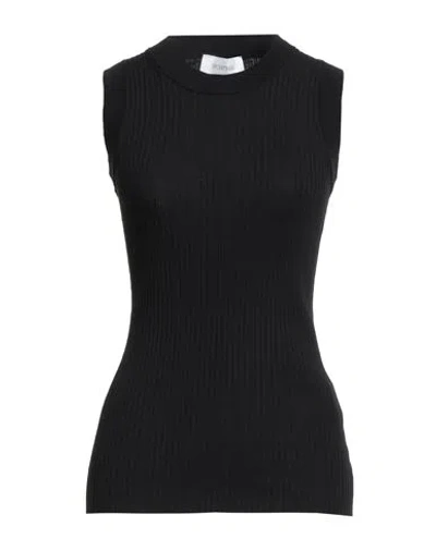 Sportmax Woman Tank Top Black Size M Cotton In Black