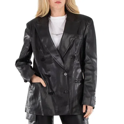 Stella Mccartney Ladies Black Alter Mat Oversized Double-breasted Blazer, Brand Size 38 (us Size 4) In Black