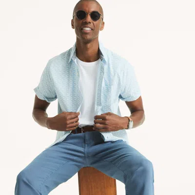 Nautica Mens Printed Short-sleeve Shirt In Blue