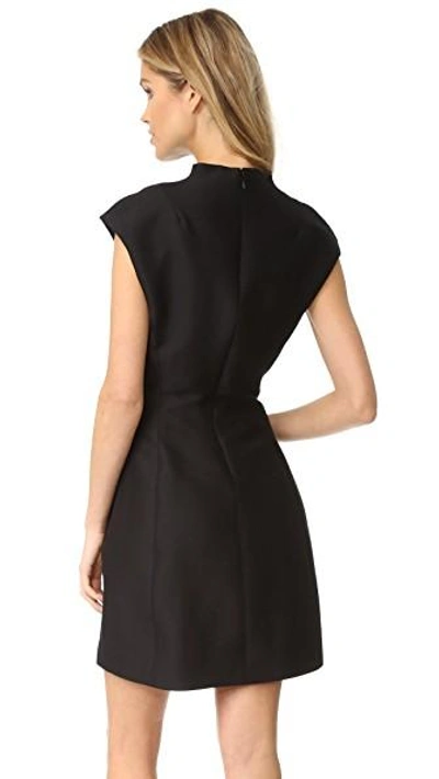Shop Halston Heritage Cap Sleeve Structured Dress In Black