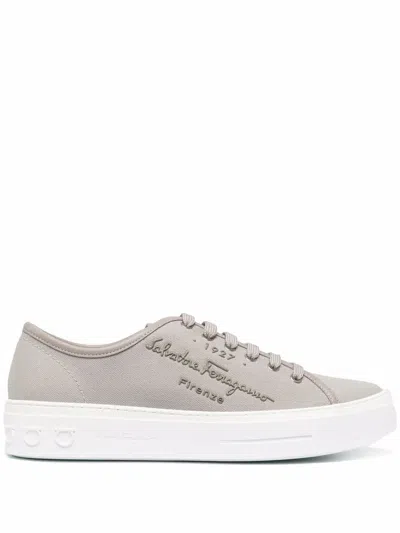 Ferragamo Mediterr Low-top Sneakers In Gray