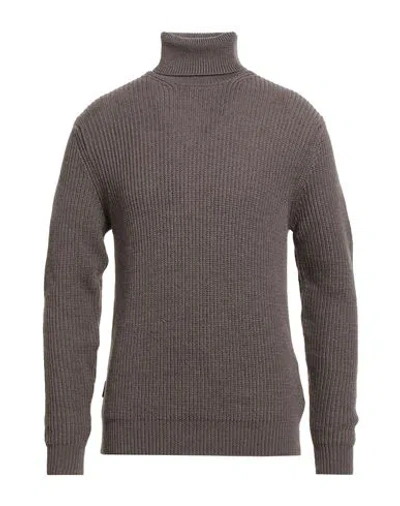 Woolrich Man Turtleneck Khaki Size M Merino Wool In Gray