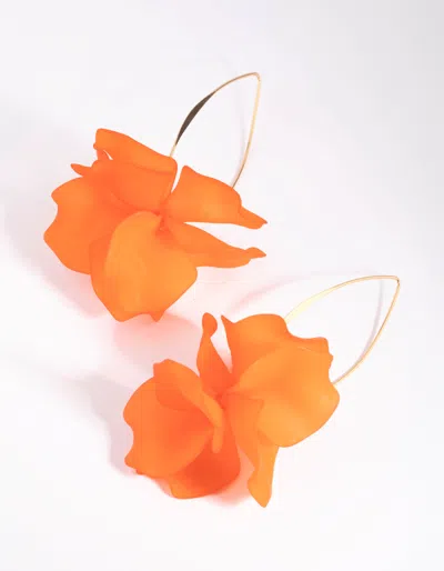 Lovisa Orange Frosted Flower Drop Earrings In Orange