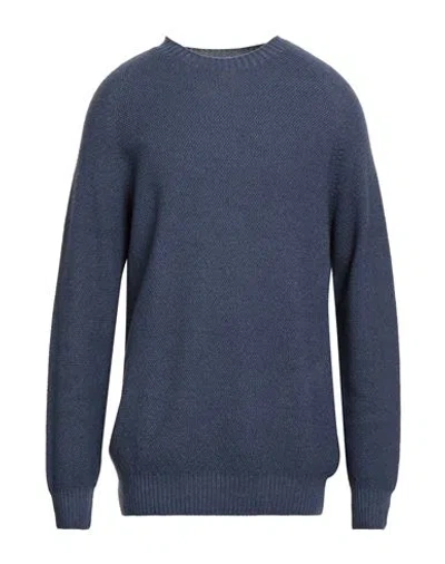 H953 Man Sweater Navy Size 46 Merino Wool In Blue