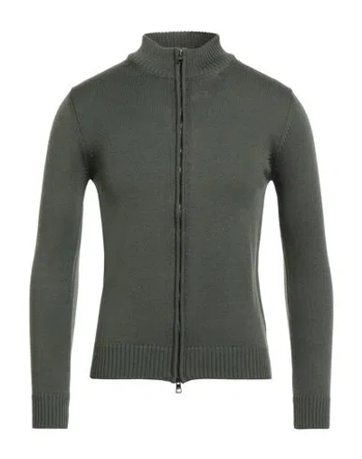 Luigi Borrelli Napoli Man Cardigan Military Green Size 38 Wool In Green
