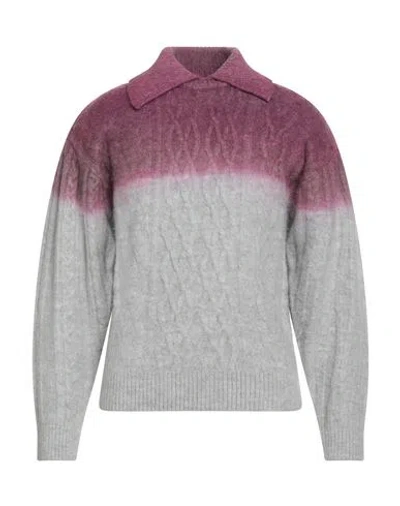 Ader Error Two-tone Stretch Acrylic Blend Sweater In Gray