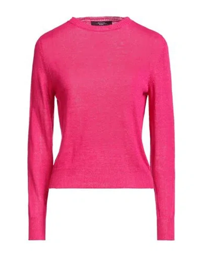 Weekend Max Mara Woman Sweater Magenta Size Xxl Linen In Pink