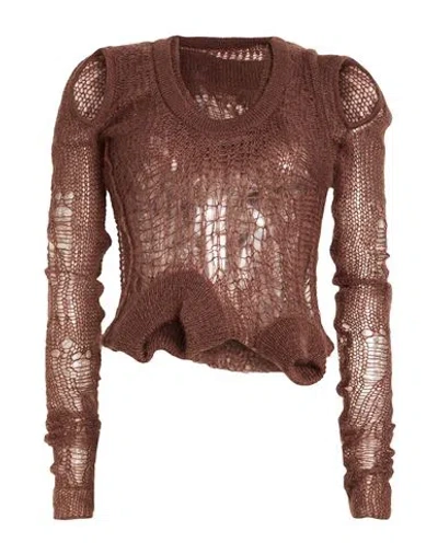 Rick Owens Woman Sweater Brown Size S Polyamide, Mohair Wool, Wool In Brown