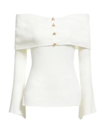 Akep Woman Turtleneck Ivory Size 4 Viscose, Polyamide, Elastic Fibres In White
