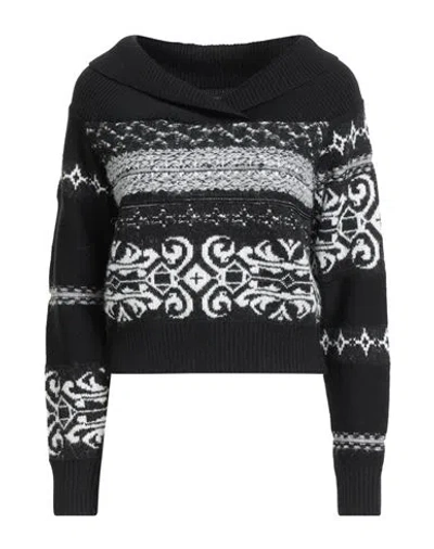 Akep Woman Turtleneck Black Size 8 Acrylic, Synthetic Fibers, Merino Wool, Alpaca Wool, Metallic Fib In Black