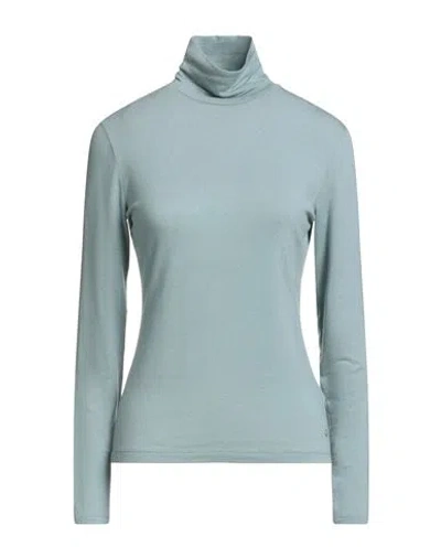 Windsor . Woman Turtleneck Pastel Blue Size 4 Lyocell, Wool, Elastane