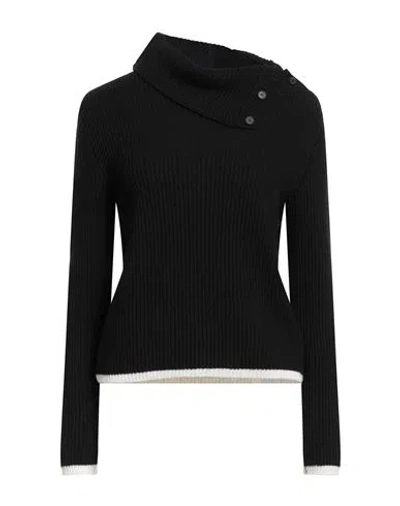 Liviana Conti Woman Turtleneck Black Size L Cashmere, Polyamide In Black