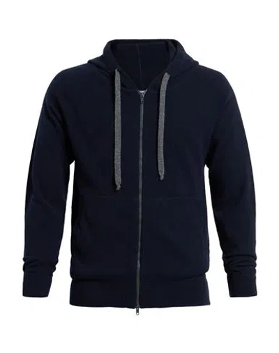 Dressism. Man Cardigan Midnight Blue Size 3xl Merino Wool In Blue