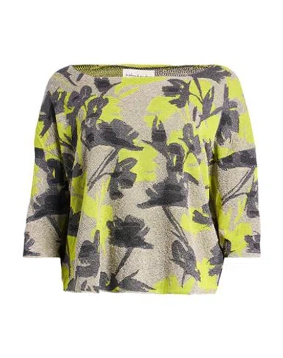 Alessia Santi Woman Sweater Lime Green Size 2 Viscose, Metallic Fiber, Cotton In Multi