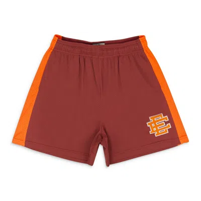 Eric Emanuel Orange/burgundy Side Stripe Shorts In Brown
