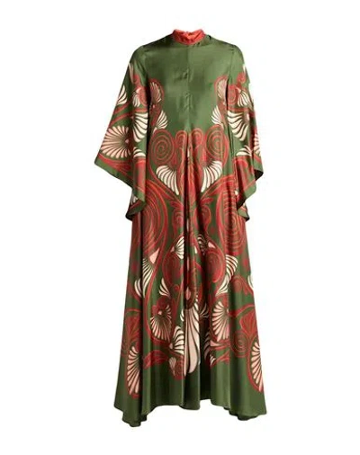 La Doublej La Double J Woman Maxi Dress Military Green Size Xl Silk
