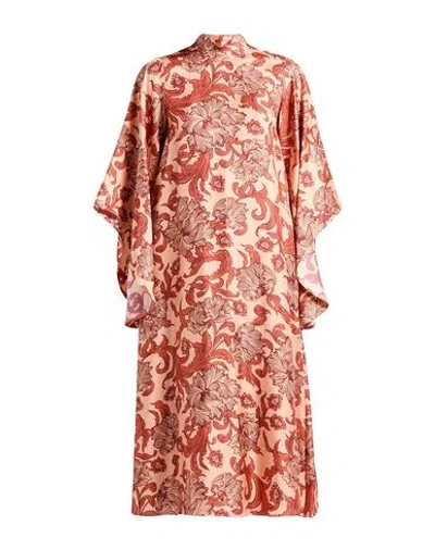 La Doublej La Double J Woman Midi Dress Apricot Size Xl Silk In Orange